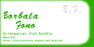 borbala fono business card