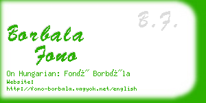 borbala fono business card